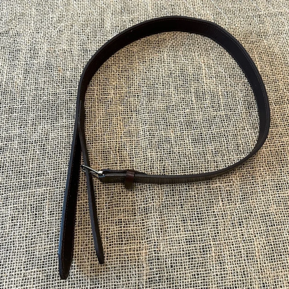 Dark Brown Thick Leather Belt with hidden buckle High Quality‎ Leather